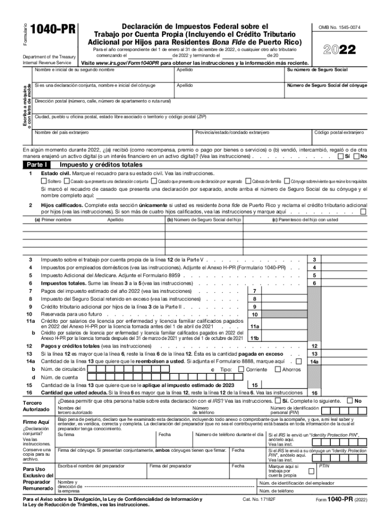 Planilla Federal Residentes de Puerto Rico
