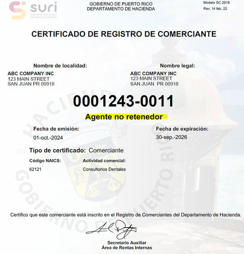 Registro de COMERCIANTE
